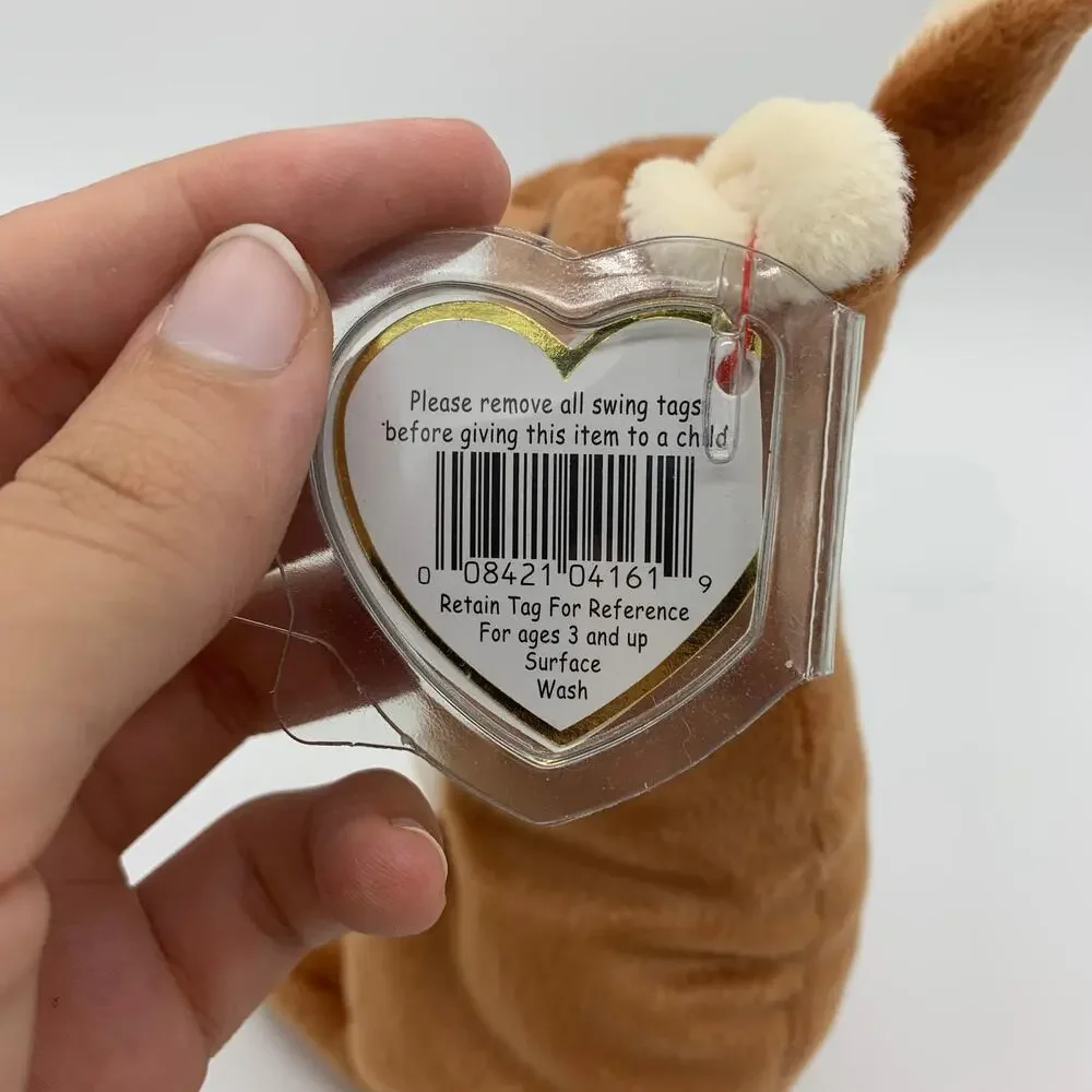 TY Beanie Baby Pouch The Kangaroo 1996 Vintage NWT P.E. Pellets Retired Small